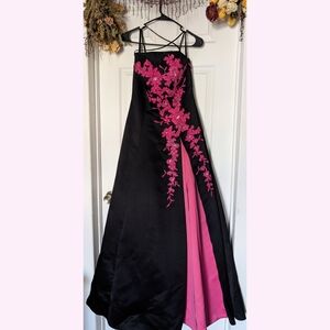 Y2K Vintage Tiffany Design Black / Fuschia size 10 Prom Dress